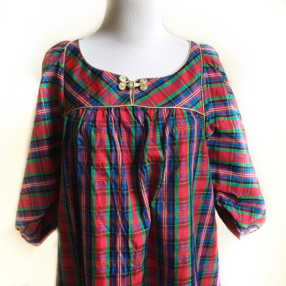 Vintage Tom Bezduda for Barad Plaid Hostess Gown